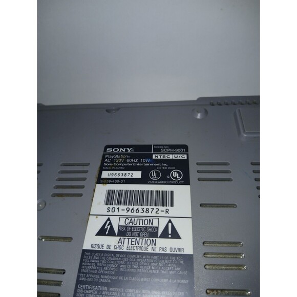 Sony Playstation 1 PS1 Console Only Gray Model SCPH-9001 2000 Tested & Working - Picture 4 of 16